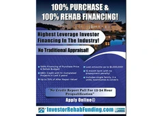 INVESTOR 100% FIX & FLIP FINANCING - Up To $2,000,000.00 with 680+ Credit!