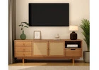 TV Unit with Back Panel Lighting and Hidden Shelving