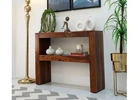 Sleek console table awaits perfect accent piece