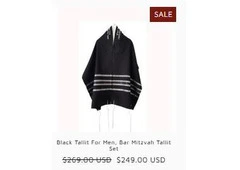Elevate Your Prayer Experience with a Sophisticated Black Tallit from Galilee Silks!
