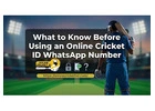 What to Know Before Using an Online Cricket ID WhatsApp Number