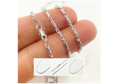 White Gold Chain Necklace with Strong Link Structure