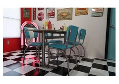 Buy our highly resilient 1950’s diner table and chairs in distinct colors and styles