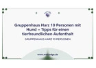 Gruppenhaus Harz 10 Personen mit Hund – Tipps für einen tierfreundlichen Aufenthalt