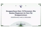 Gruppenhaus Harz 10 Personen: Die besten Regionen im Harz für Gruppenreisen
